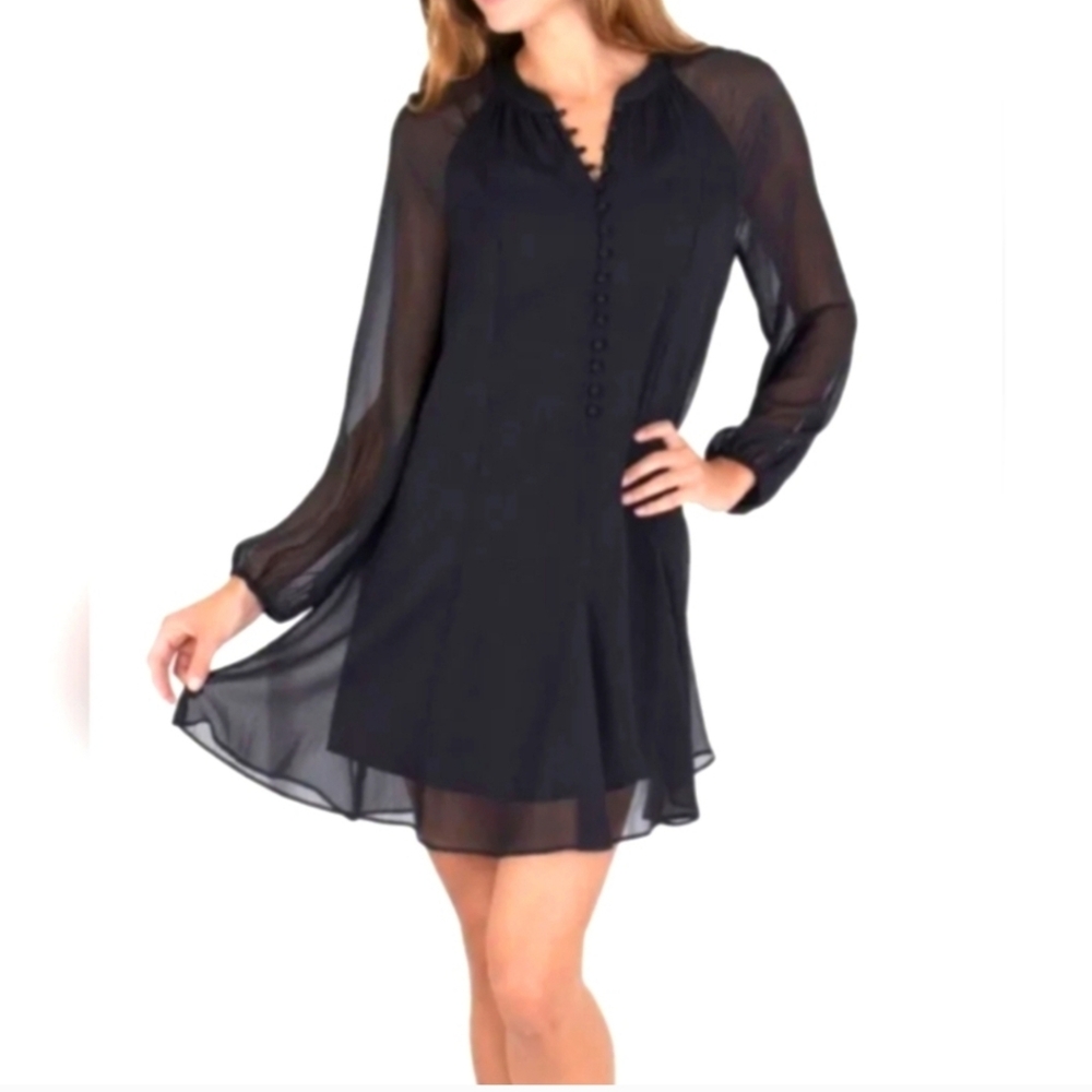 Joie Limited Edition Caviar Balloon Sleeve Dress Msrp $378 Sz L NWT